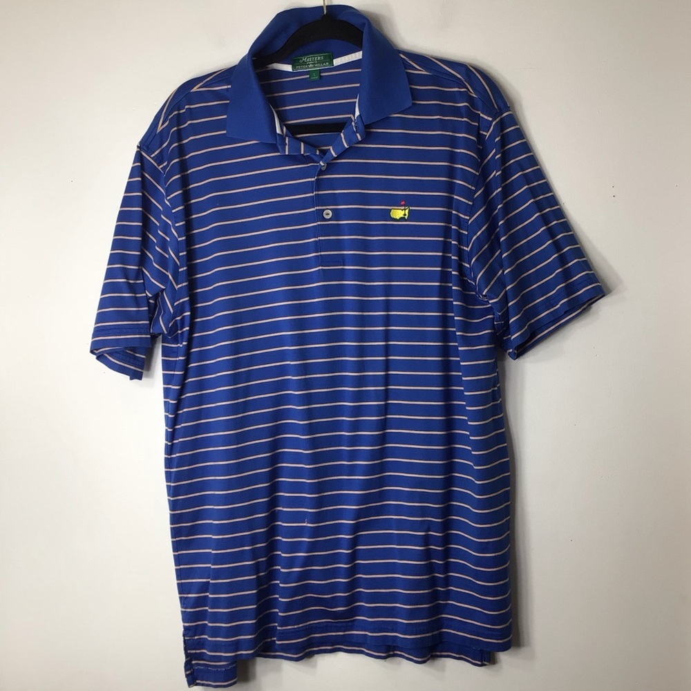 Peter Millar Masters Golf Polo Men Large Blue Stripe